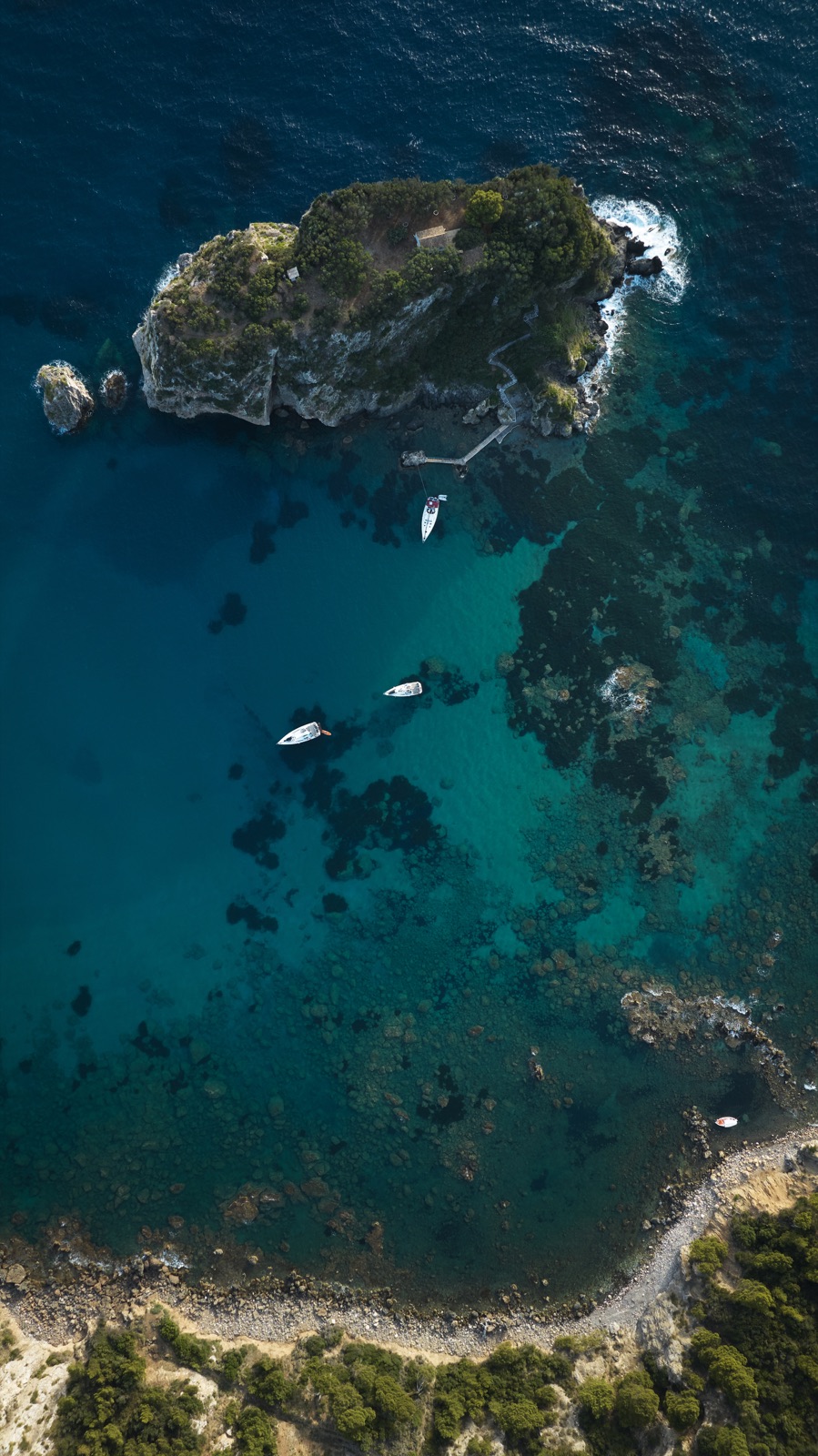 Aerial view of the coastline near Keradykia