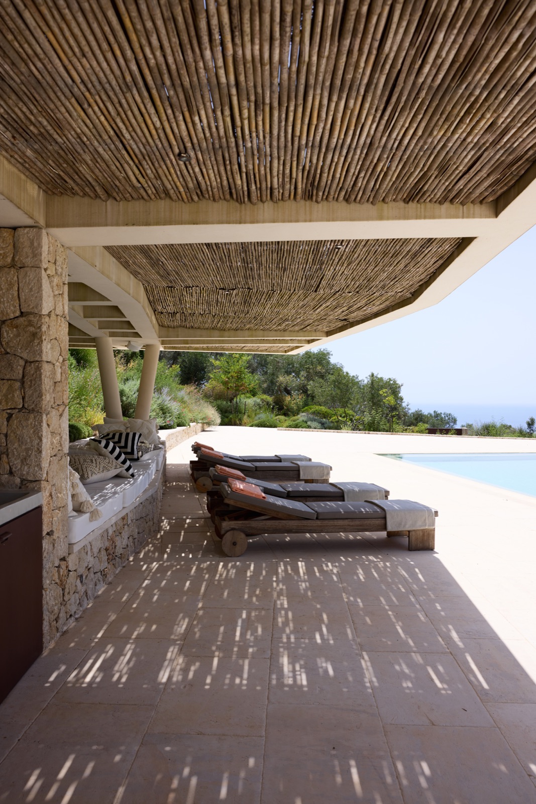 Covered poolside terrace